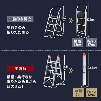 Amazon.co.jp: イーサプライ 脚立 踏み台 アルミフレーム